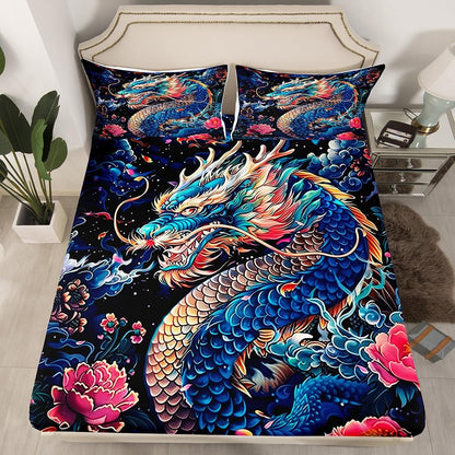 Drum Kit Fitted Sheet,Full Size Rock Music Collections Musical Instruments Theme,Soft Decorative Fabric Bedding Deep Pocket for Children Teens Young Boys Girls,with 2 Pillowcases