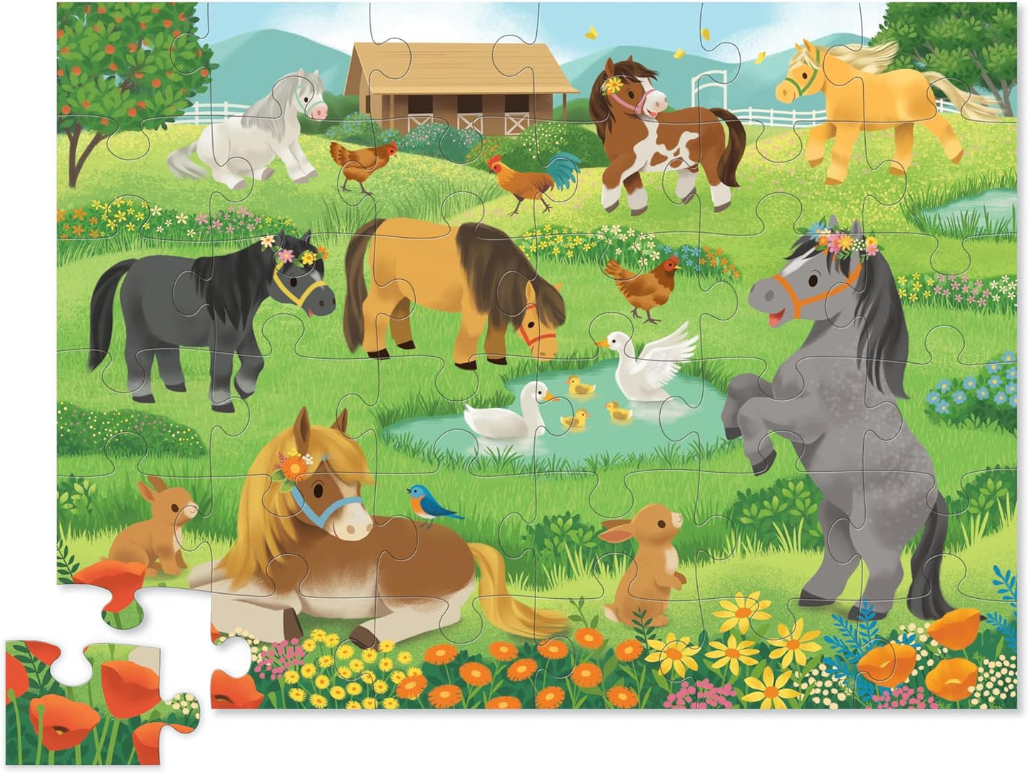 Crocodile Creek 36-Piece Jigsaw Floor Puzzle - Shark Reef - for Kids Ages 3-5 - Heavy-Duty Shaped Box for Storage - 24" W x 18" H Finished