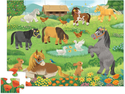 Crocodile Creek 36-Piece Jigsaw Floor Puzzle - Shark Reef - for Kids Ages 3-5 - Heavy-Duty Shaped Box for Storage - 24" W x 18" H Finished