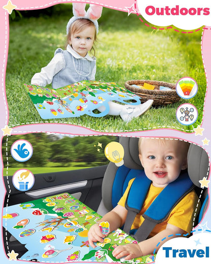 Halloween Sticker Books for Kids, Reusable Sticker Books for Toddlers, Halloween Travel Toys Acticities Crafts Birthday Gifts for Boys Girls Kids