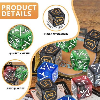 115-Piece MTG Dice Set with Dry Erase Tokens Kit Includes 63 Counters and 50 Tokens for MTG, TCG Cards Game Accessories with 2 Markers 2 Cloths