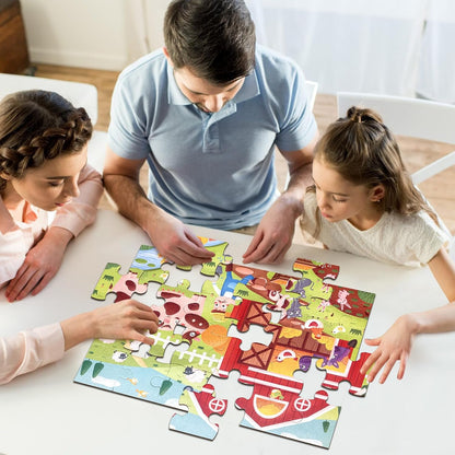 Jumbo Floor Puzzle for Kids, Large Jigsaw Puzzles 24 Piece for Kids Ages 3-5,Preschool Learning & Education Toys, Gifts for 4-8 Year Old Boys and Girls (Jungle Animals)