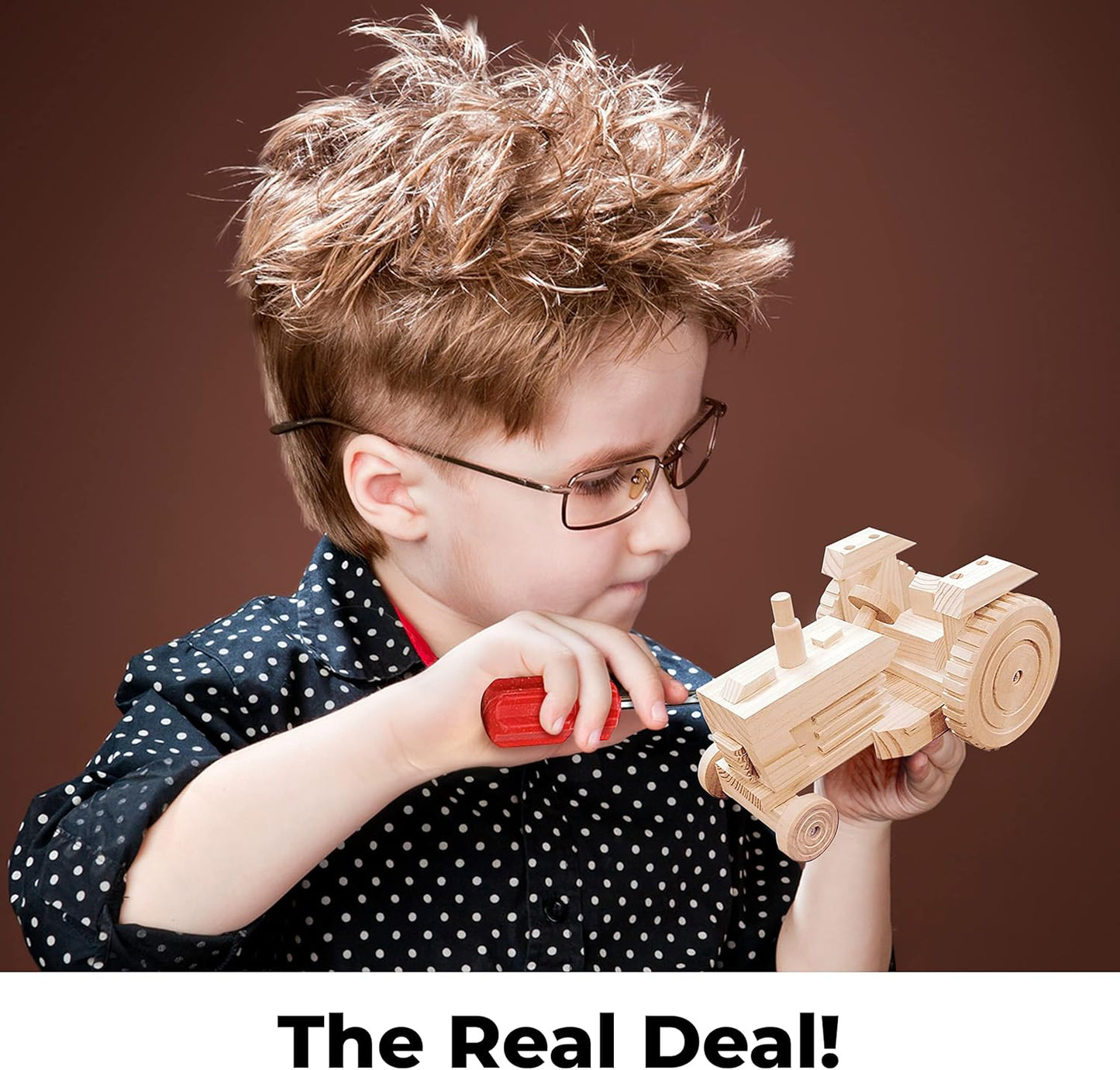 Kraftic Woodworking Building Kit for Kids and Adults, with 3 Educational DIY Carpentry Construction Wood Model Kit Toy Projects for Boys and Girls - Tow Truck, Birdhouse and Dump Truck
