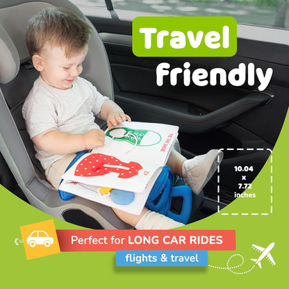 deMoca Travel Toys for Toddlers, Quiet Book for Toddlers 1-3, Baby Travel Toys for Airplane Car Rides, Montessori Busy Book for 1 Year Old with All Parts Attached, Felt Activity Pad, No Noise Gift