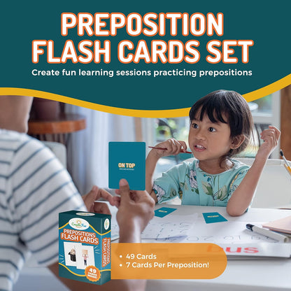 49 Preposition Vocabulary Builder Flash Cards Vol 1 Includes 7 Picture Card Prepositions with 5 Sequencing Learning Games for Kids, Parents, Teachers, ESL, Speech Therapy, Autism, ABA and Homeschool