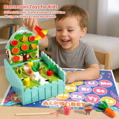 INIFEIDALA Toddlers Montessori Wooden Educational Toys for 2 3 4 Year Old | Birthday Gifts for Boys & Girls,Preschool Learning Toys for Speech Therapy & Fine Motor Skills Development