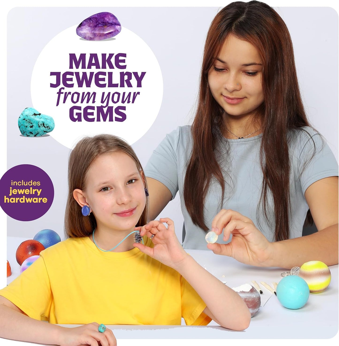 Dan&Darci Galaxy Gem Dig Kit for Kids - Gemstones Digging Science Kits for Kid Age 6-7, 6-8, 8-10 - Gifts for 6 7 8 9 10 11 Year Old Boys & Girls - Planet Space Toys for Ages 8-10 STEM for Boy & Girl