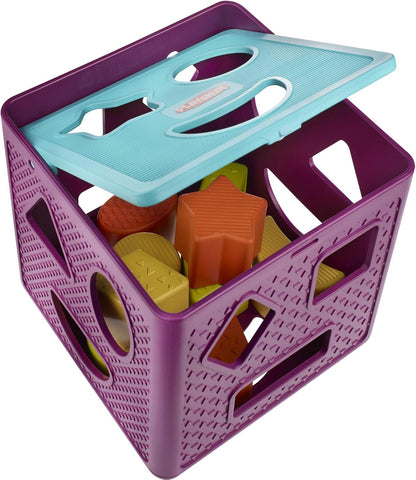 Playskool Form Fitter Shape Sorter Matching Activity Cube Toy with 9 Shapes for Toddlers and Kids 18 Months and Up (Amazon Exclusive)