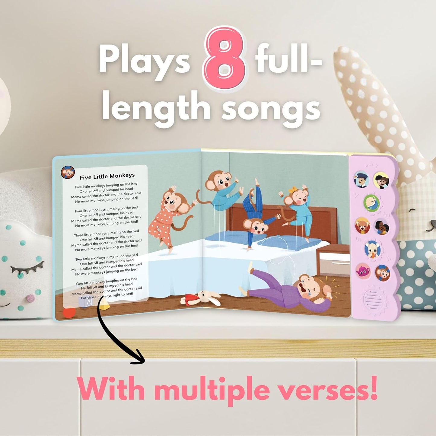 Children's Songs, Press and Play Song Book Nursery Rhymes, Button and Sound Module, Classic Nursery Rhymes and Children's Music