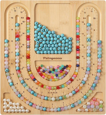 Petoysoso Bamboo Bead Board for Jewelry Making - Necklace and Bracelet Beading Board - Jewelry Making Supplies