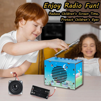 Science Kits for Kids Age 8-12 12-14, STEM Kits for Kids Age 8-10, STEM Toys Build Your Own FM Radio Kit, DIY Electronic Snap Circuits Projects Gifts for Teen Girls Boys 9 11 13 15 16+ (Classic Wood)