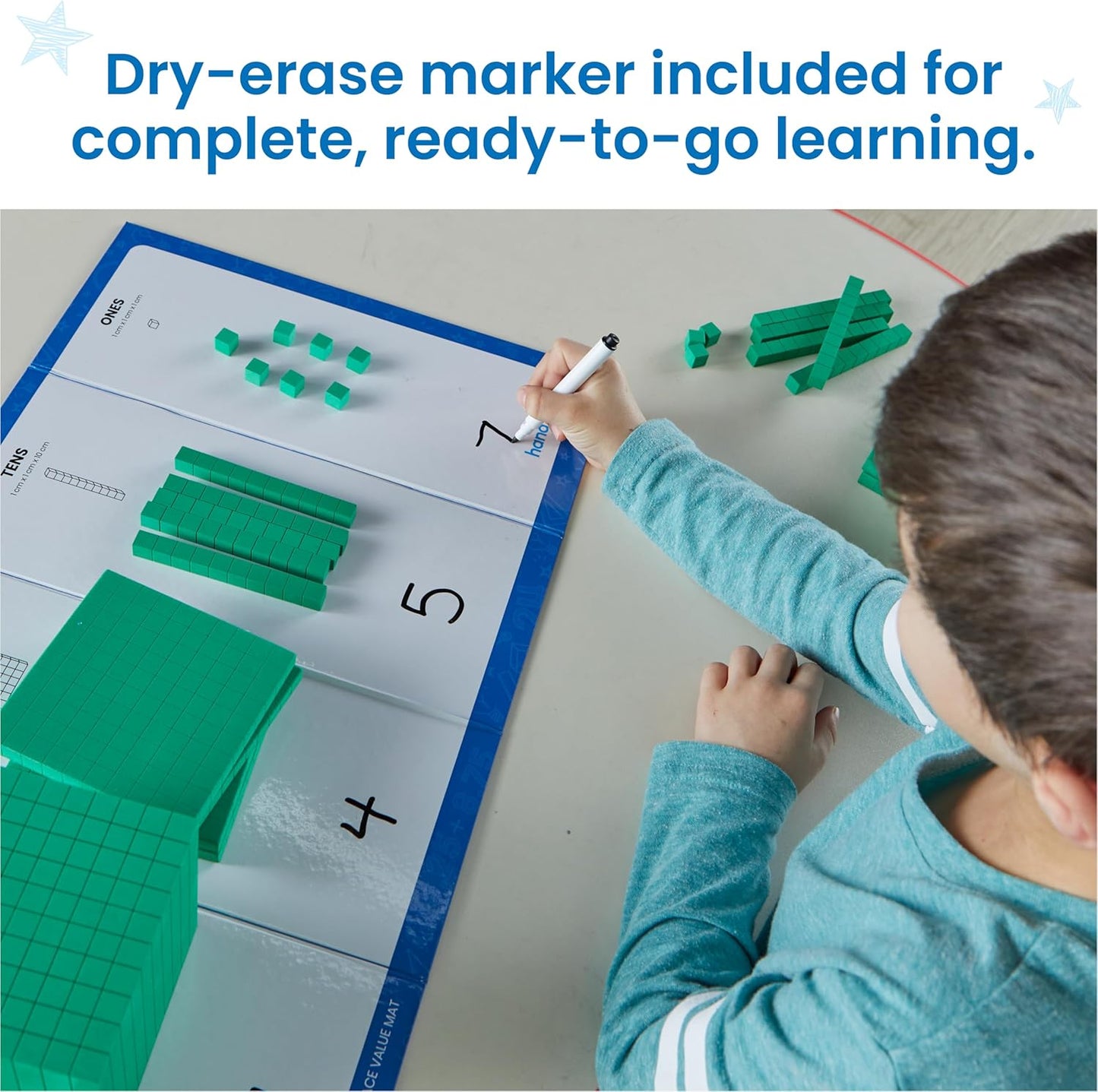 hand2mind Foam Base Ten Blocks Activity Set, Place Value Manipulatives, Base 10 Blocks for Math, Counting Cubes, Math Manipulatives 1st Grade, Small Group Classroom Must Haves (133 Pieces)