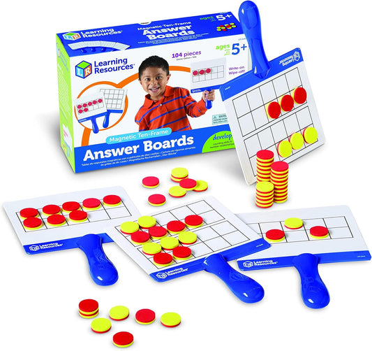 Learning Resources Rainbow Ten-Frames Classroom Set, 140 Pieces - Math Tools for Students Ages 5+, School Supplies and Teacher Resources, Classroom Supplies