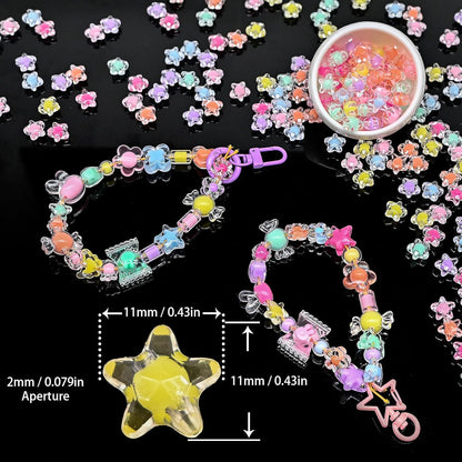 200g+ Candy Bulk Assorted Cute Kandi Beads for Jewelry Making, Bracelet Making Kit, Craft Supplies Charm Beads(Mixed II)