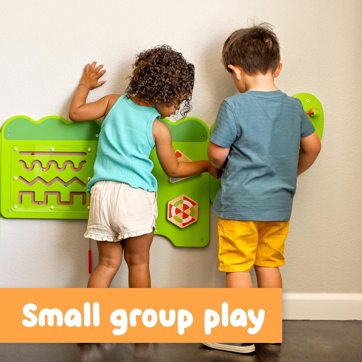 Spark & Wow Crocodile Activity Wall Panels | Light Green | Ages 18m+ | Montessori Sensory Wall Toy | 9 Activities| Busy Board Toys for Toddlers