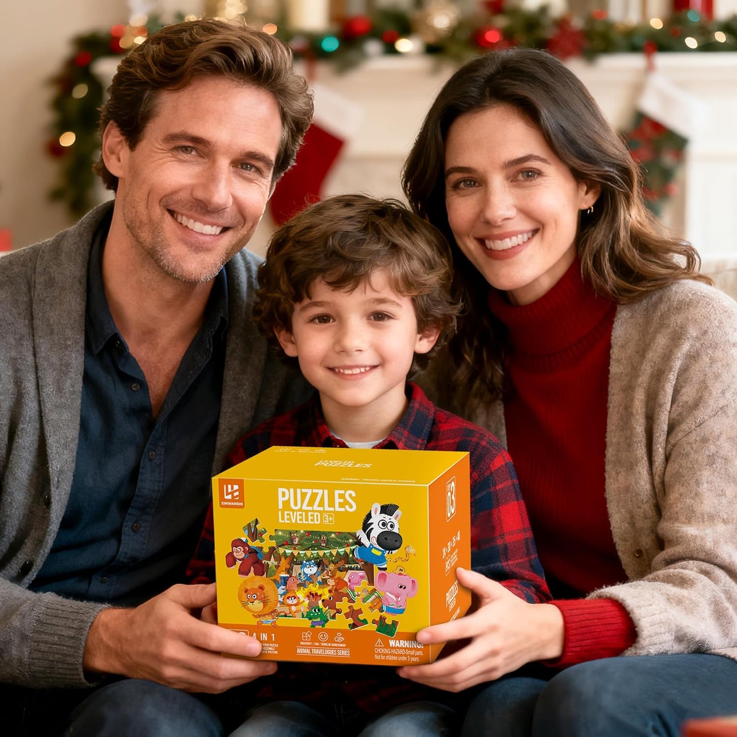 Puzzles for Kids Ages 3-8 Year Old,35pcs Jigsaw Puzzles for Toddlers & Children Ages 4-6，Educational Floor Puzzles with Storage Box for Gifts（Fire Engine）