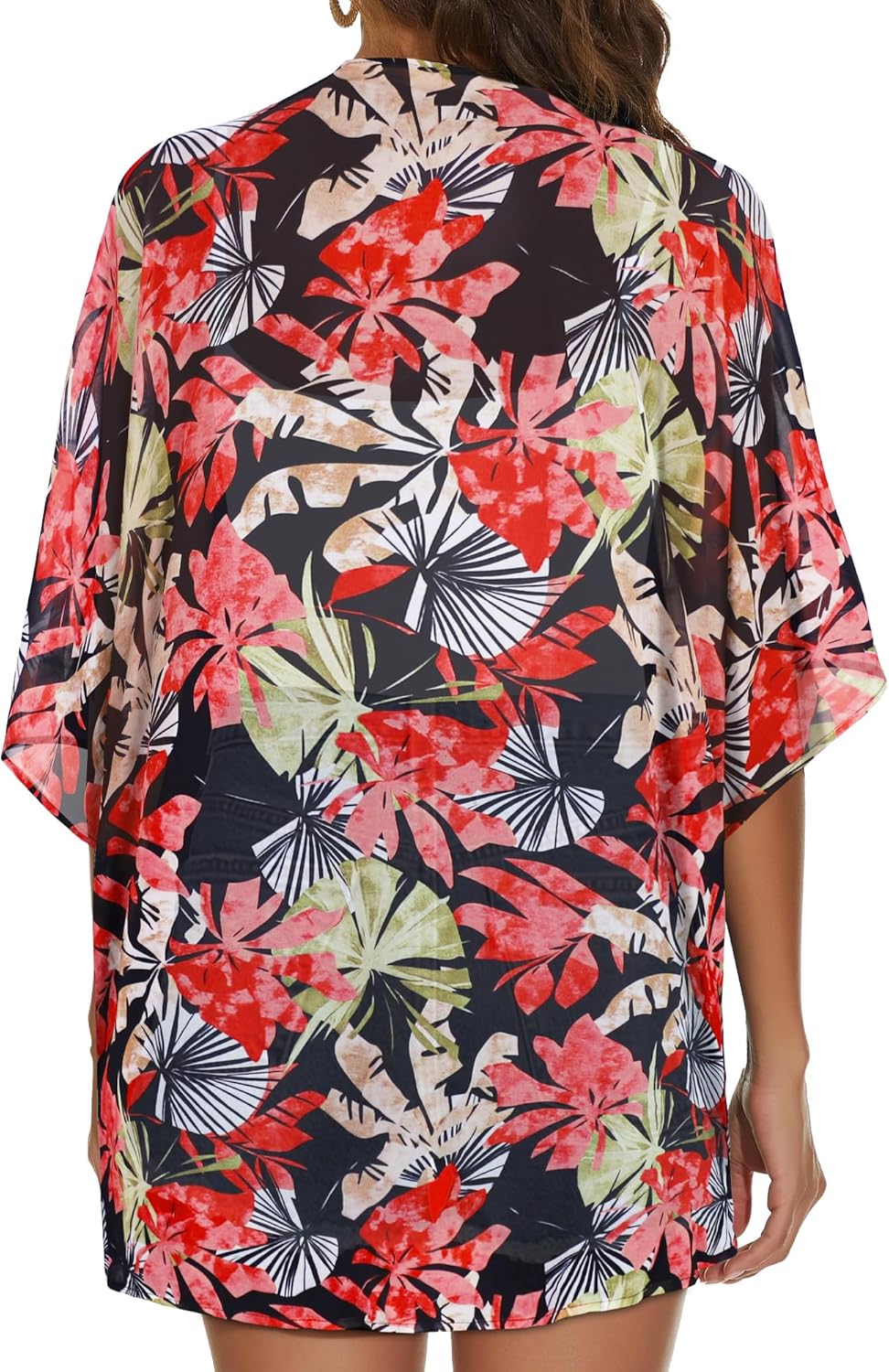 Womens Kimono Cardigans Beach Cover ups Swimwear Puff Sleeve Loose Casual Summer Tops 2026