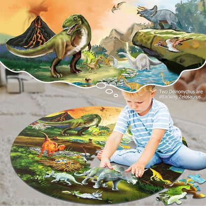 DIGOBAY United States Puzzle 70 Pieces USA Map Floor Jigsaw Puzzles for Kids Ages 4-10, Jumbo Round US Geography Puzzle 50 States with Capitals Educational Learning Toys for Boy or Girl