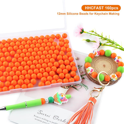 65Pcs 19mm Silicone Beads for Keychain Making Bracelet Necklace, Bulk Round Silicone Beads for Pens（Christmas Green） - Colors A