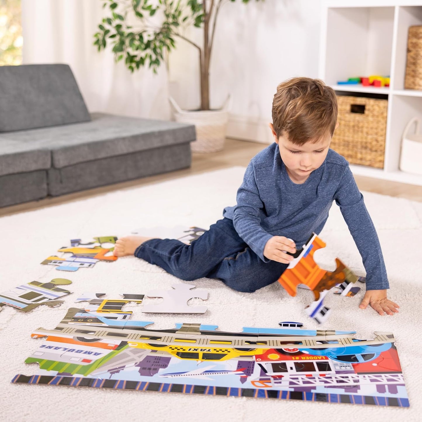 Melissa & Doug Dinosaur Dawn Jumbo Floor Puzzle (24 Pieces, 2 x 3 Feet), Jigsaw Puzzle for Preschoolers and Kids Ages 3+ - FSC Certified