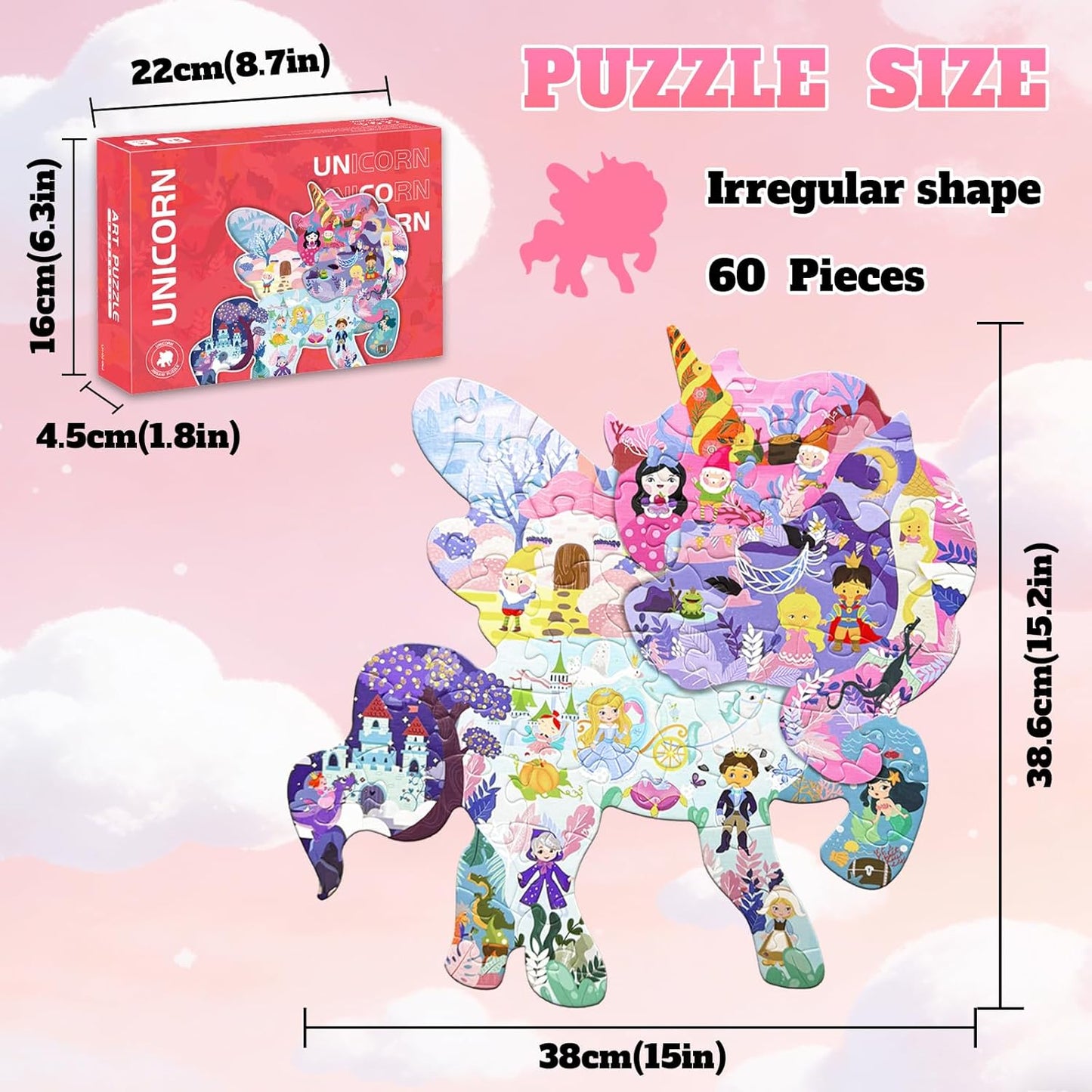 GIVEITALL Irregular Animal Puzzles for Kids Ages 4-6 6-8 8-10 10-12 Year Old,Panda Puzzle 180 Pieces Enlightening Floor Puzzle Game Creative Gifts for Boys Girls (Panda)