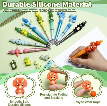 Ferreve 16 Pcs 3D Sports Football Beads Silicone Focal Beads for Keychain Making Pens for Beadable Keychain DIY Crafts Necklace Bracelet Phone Chain Charms Jewelry Making