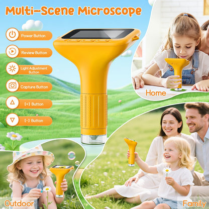 SKYBASIC Digital Microscope for Kids, 3" Screen 1000X Handheld Microscope HD Pocket Portable Microscopes Camera, Science Edu Fun Toys for Ages 4-12 Children Students Boys Girls -Blue