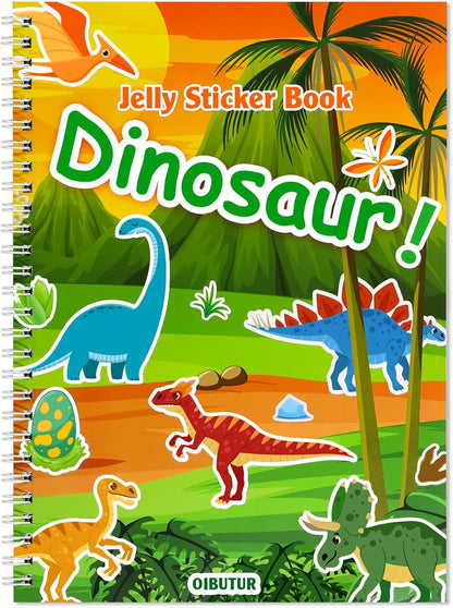 Jelly Sticker Books for Toddlers 2-4 Years, Reusable Sticker Book for Kids 1-3, Toddler Easter Basket Stuffers＆Travel Essentials Animals Stickers for Kids Toddler Plane Activities (Animals)