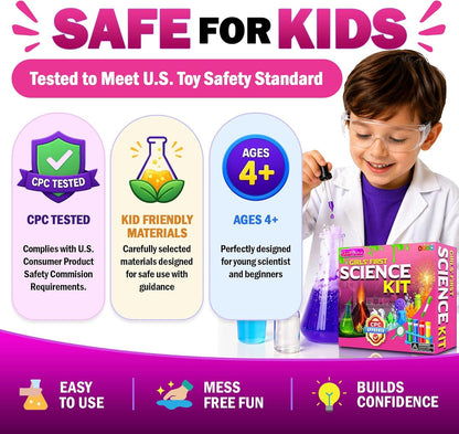 Jim&Gloria Science Kits for Kids Age 5-7 8-12 Year Old Birthday Gifts for Girls Boys, Learning & Educational Toys, Stem Toys, Chemistry Set, Science Experiments for Kids Volcano Projects