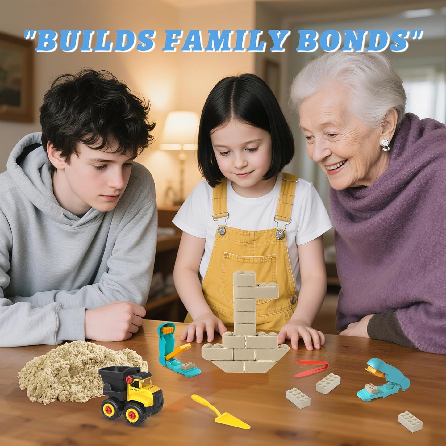 SIGHTEEDA Moldable Play Sand Kit for Kids 3-8 Years | 1.7 lbs Sensory Sand with 6 Tools & Molds | Mess-Free Indoor Sandbox Toys, STEM Learning Activities, Easy Clean Up