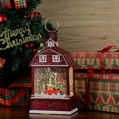 Eldnacele Musical Snow Globe Lantern with Timer, Lighted USB/Battery Operated Swirling Singing Water Glittering Lantern, Snow Globes for Adults and Kids Christmas Decoration- Santa