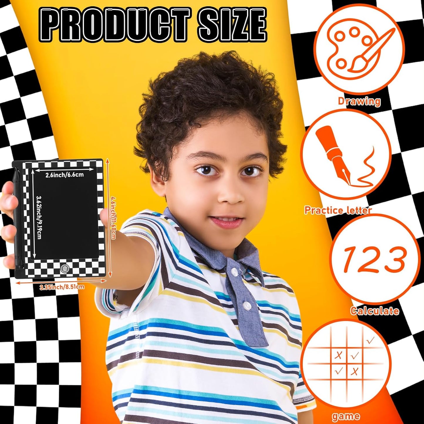Nezyo 24 Pack Toy Inspires Party Favors Supplies, LCD Writing Tablet for Kids, 4.6'' Mini Board Drawing Tablet, Cartoon Goodie Bags Stuffers Birthday Toddler Boy Student Gifts