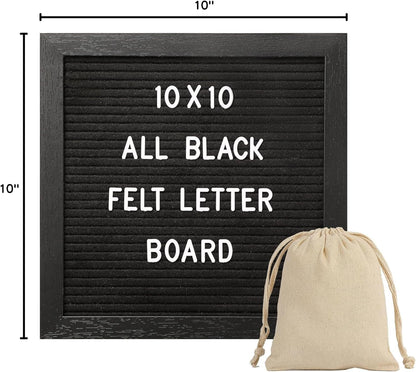 Felt Letter Board Message Board 10x10inch with Stand,Pre-cut&Sorted 805pcs White,Blue&Pink Changeable Letters+Weeks &Months Cursive Words,Word board Sign board with Sorting Tray&Gift Box(Gray)
