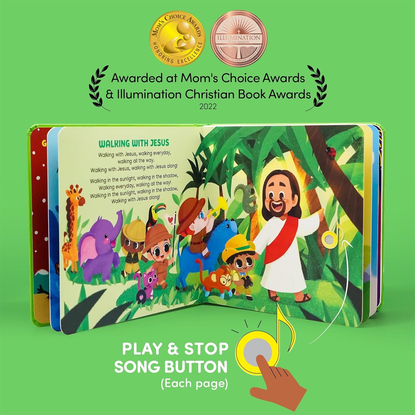Dance with Jesus Christian Sound Books for Kids - 6 Bible Songs for Toddlers – Christian Gifts for Kids - Baby Bible for Baptism, Christening, Dedication Gifts, Sunday School, Preschool Homeschool
