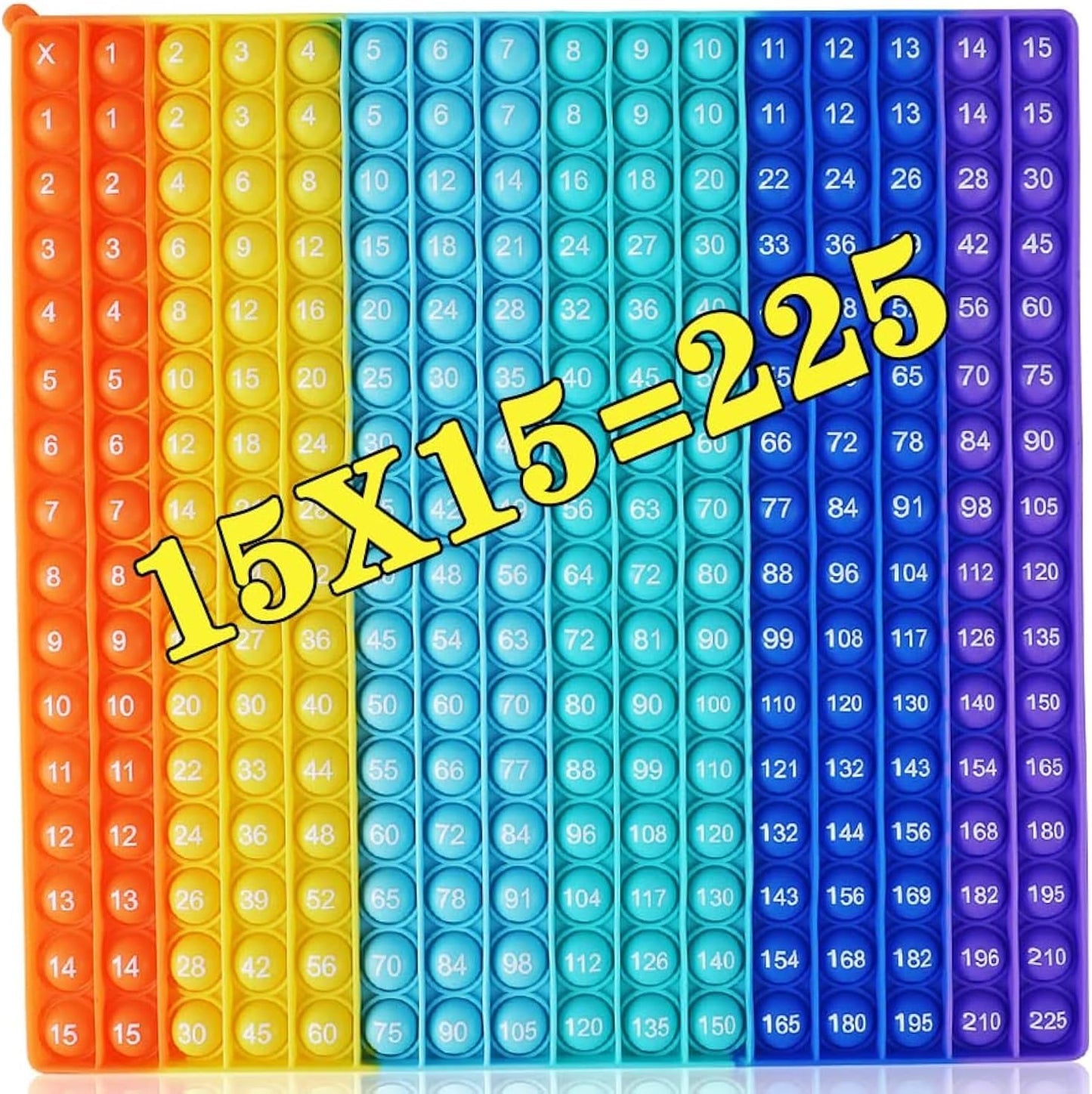 2 in 1 Multiplication Table Game and Digital Addition Table P0PP Math Toy, DK-SIMINA Rainbow Dimple Finger tip Toy, Math Manipulation Game, Create Various Math Operations (1 PCS)
