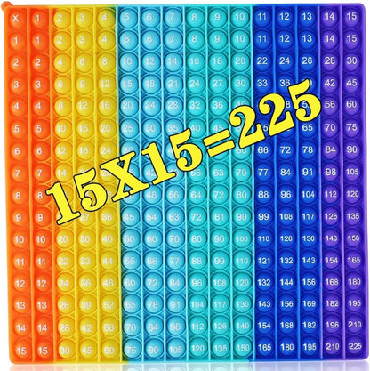 2 in 1 Multiplication Table Game and Digital Addition Table P0PP Math Toy, DK-SIMINA Rainbow Dimple Finger tip Toy, Math Manipulation Game, Create Various Math Operations (1 PCS)
