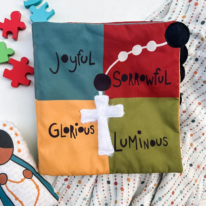 Rosary Quiet Book for Babies and Toddlers - Explore The Mysteries of The Rosary Through Play - Interactive Faith-Based Sensory Learning - Ideal for Family Prayer and Baptism Gifts