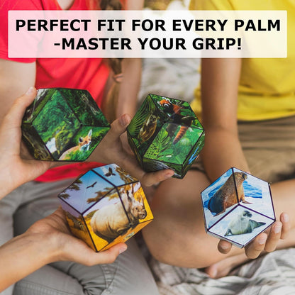 Shashibo Shape Shifting Box - Award-Winning STEM Fidget Toy with Ultra Strong Magnets - Puzzle Cube Transforms Into 100+ Shapes, Perfect Sensory Gift for Kids, Teens, and Adults (Artic)