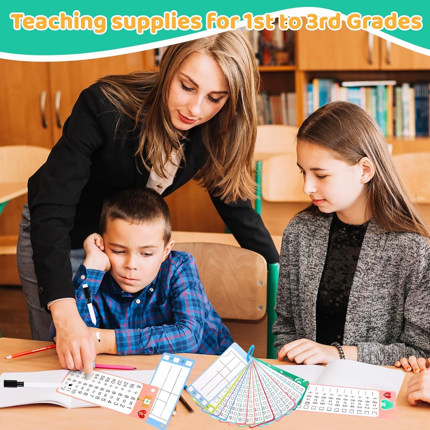 15Pcs Multiplication Flash Cards 0-12, Time Table Flash Cards Chart with 2 Dry Erase Pens 1 Rings, Educational Math Multiplication Chart for 1st to 3rd Grades Fun Learning with Math Game