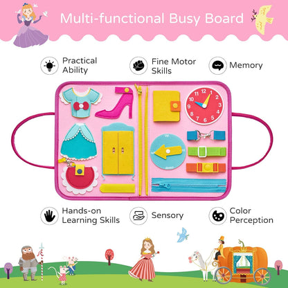 Freebear Busy Board Toddler Travel Toys Sensory Toys for Toddlers 1 2 3 4, Montessori Learning Toys for Toddlers Activities Board, Educational Toys for 3 4 Year Old Boys Girls Gift, Dinosaur