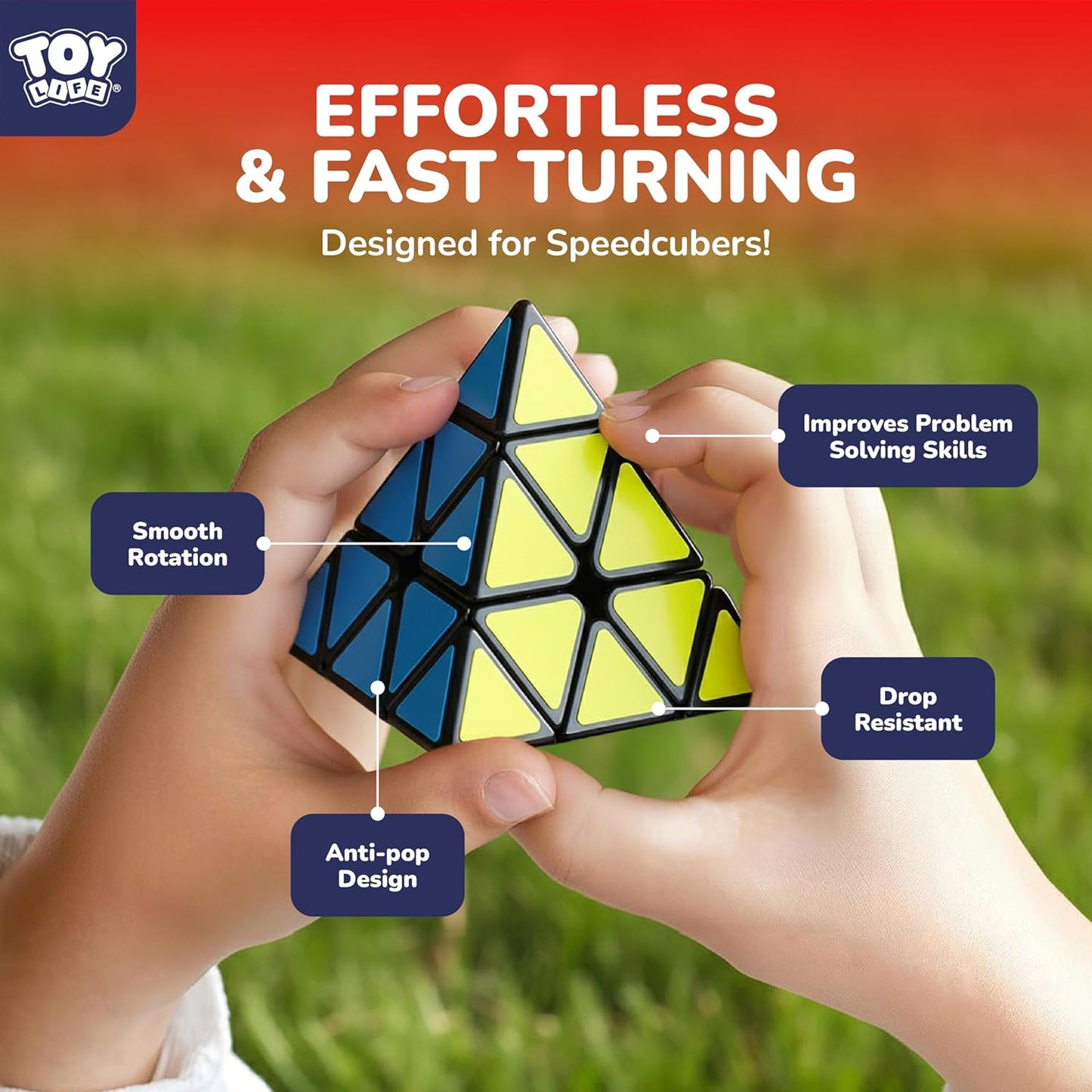 STEAM Life Speed Cube Set 5 Pack Magic Cube | Includes Speed Cubes 3x3, 2x2 Speed Cube, Pyramid Cube, Megaminx Cube Puzzle Cube Bundle for Kids & Adults