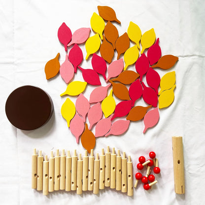 Early Childhood Building Blocks Wooden Assembling Tree Combination Boys and Girls DIY Disassembly Puzzles Educational Toys Home Office Decoration (Green)-3 Yrs+