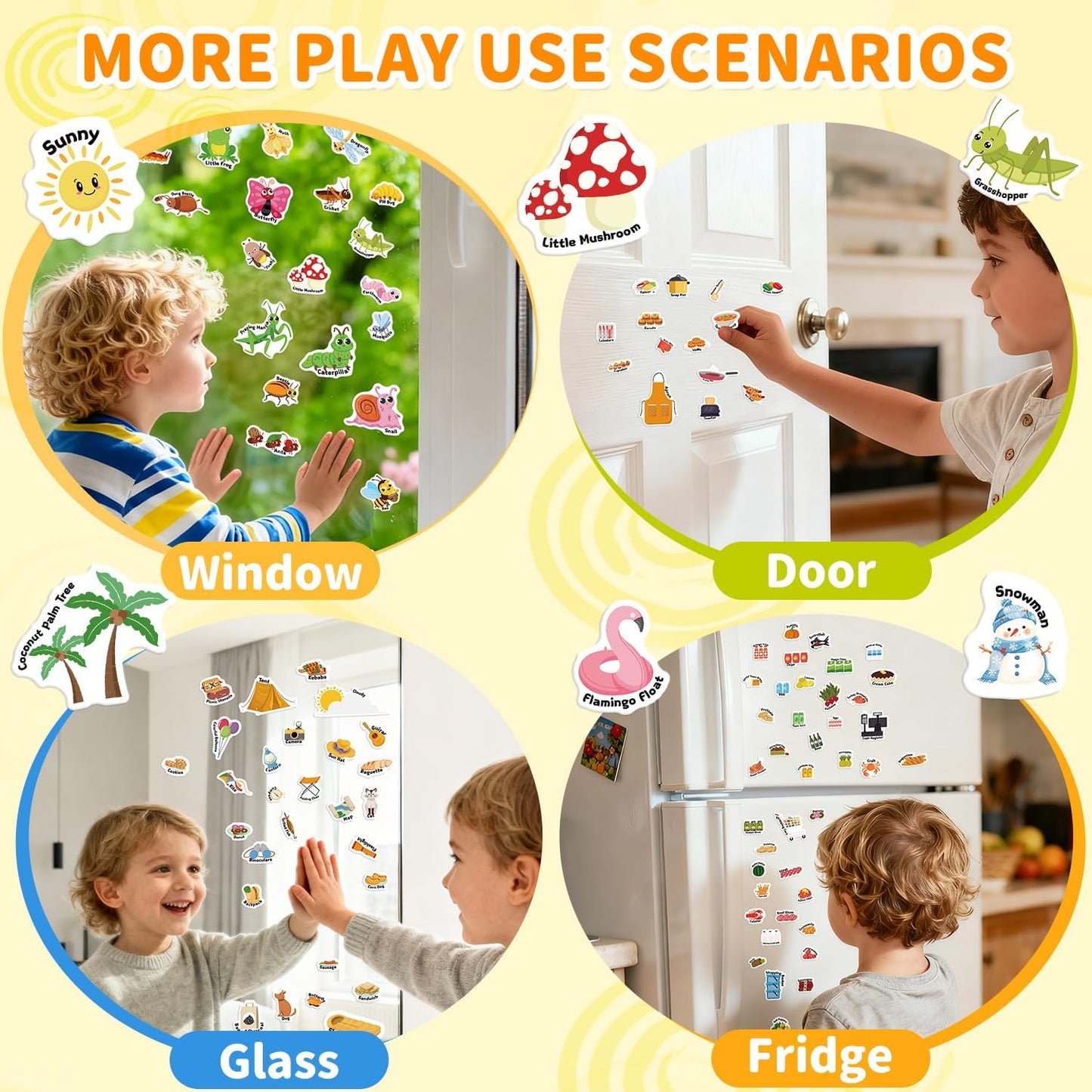 6 Sets Reusable Sticker Book for Toddlers 3-6, Jelly Sticker Books for Toddler, Travel Sticker Activity Toys for Kids 3 4 5 6 Years Old Girls & Boys