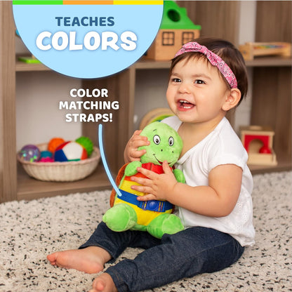 Buckle Toys - Belle Turtle - Learning Activity - Develop Motor Skills and Problem Solving - Counting and Color Recognition - Airplane Travel Essentials - Kids Stuffed Animal