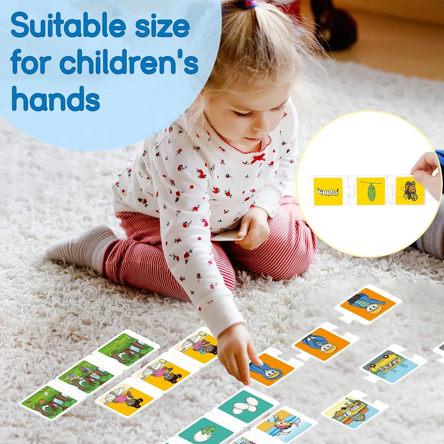 Broytain Sequencing Puzzle Cards,Sequence Game for Kids,Toddler Puzzle,Speech Therapy Toy,Autism Learning Materials,Storytelling,Social Skill,Sentence Building,Learning Activities for 3 4 5 6 Year Old