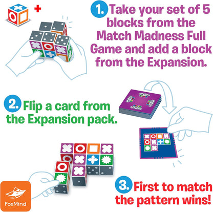 FoxMind Match Madness Board Game, Visual Recognition Matching Board Game, Family Puzzle Game to Develop Kids Problem Solving Skills