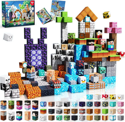 Magneverse 200 PCS 0.8in Magnetic Blocks - Magnet Toys for Kids, Magnetic Building Blocks Cubes, Stacking Magnets, School STEM Toys Birthday Gifts for Boys and Girls Age 3+ Years Old (Theme: Portal)