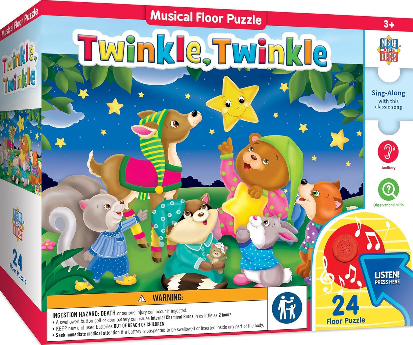 Masterpieces 24 Piece Old McDonald Sing-A-Long Sound Floor Puzzle for Kids - 18"x24"