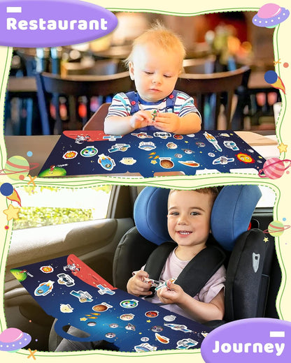 Benresive Reusable Sticker Books for Toddlers, Fun Travel Stickers for Kids, Toddler Sticker Book, Crafts Activities for Toddlers, 3 and Up Birthady Gifts - Vehicle
