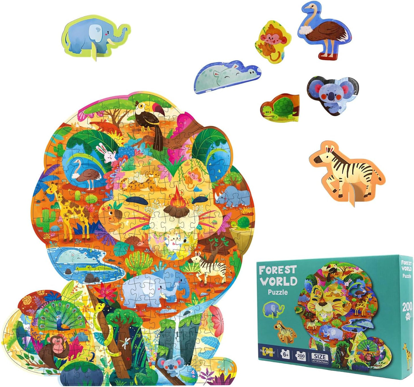 Dinosaur Puzzles for Kids Ages 6-8 Years Old 295 Piece Jigsaw Puzzles Unique Animal Shape Floor Puzzle Ages 8-10 Learning Educational Toys Birthday Gift for Boys Girls Ages 10-12